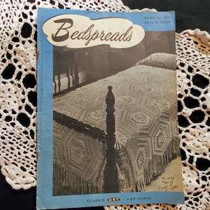 Vintage 1947 Bedspreads Pattern Book No 232 Clark&#39;s J & P Coats-PDF Download - No Shipping - Please see description for downloading pattern.