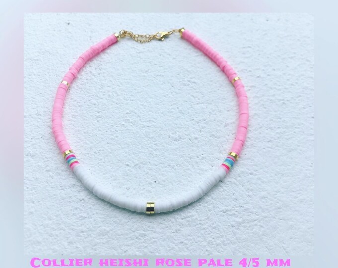 Collar heishi child /adult pale pink