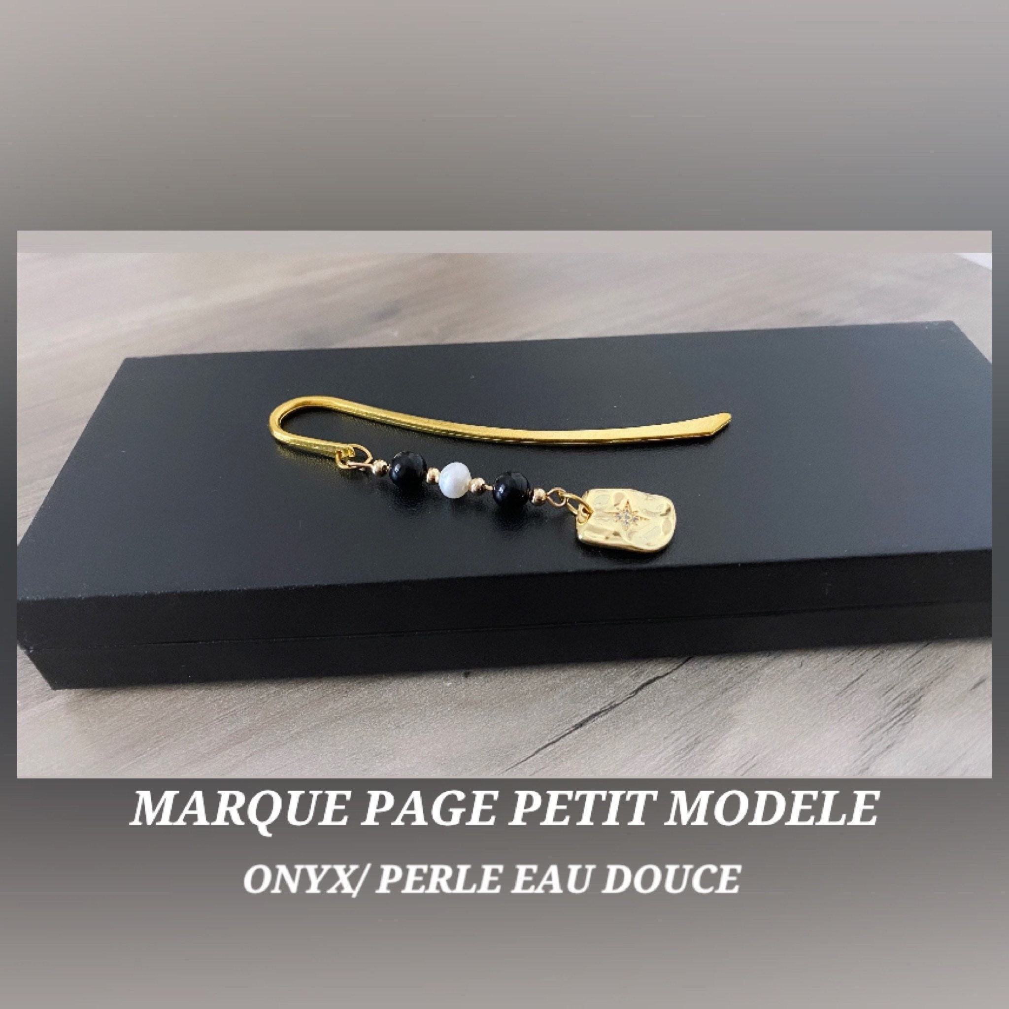 Marque Pages Petit ou Grand/Onyx - Perles Eau Douce