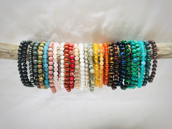 Natural stone bracelets 29 models to choose from in 6 mm