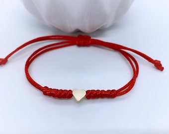 Bracelet red thread / Buddhist / golden heart