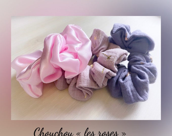 Chouchou / Scrunchie double gauze cotton / satin