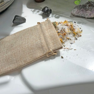 Soft Burlap Bag for Herbal Bath Salts / Bath Tea 4x6 drawstring bag