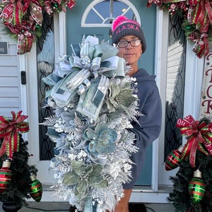 Deurversiering kerstjuweel, winterkrans, decoratie voor feestdagen, huisdecoratie, voordeurkrans, verandadecoratie, kerstkrans, elegante deurversiering