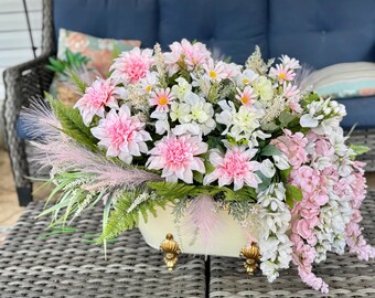Floral Centerpiece, bath decor,  showroom decor, romantic floral centerpiece, AC Inspired Wreaths, home decor, wedding decor, home decor