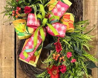 Beadgrass, Weinrebenkranz, Bauernhaus, Sommer, Haustür, Bürotür, Türkranz, Hochzeitskranz, Muttertag, Geschenkidee