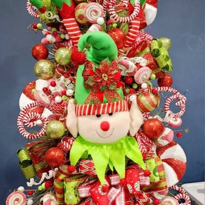 Christmas swag, elf tree swag, Christmas wreath, holiday decor, upside down swag elf tree, AC Inspired Wreaths, home decor, frontdoor