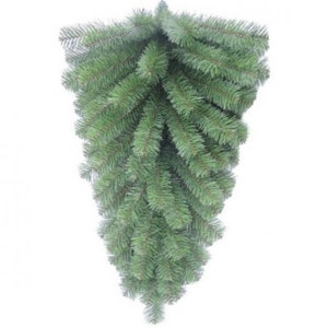 May include: A green artificial Christmas tree garland, perfect for hanging on a door or mantle.