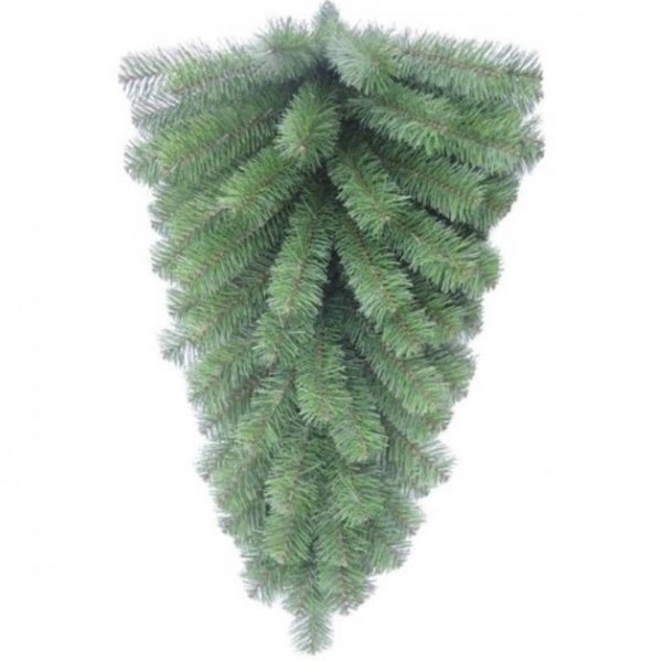 24" Teardrop Swag, Evergreen Swag with 53 tips, Colorado Pine, Christmas Pine Wreath, Home Decor, Artificial Pine Swag, Faux Pine Swag