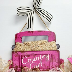 Country Girl rail, country Girl door hanger, farm truck rail, Farmhouse decor, home decor, AC Inspired Wreaths image 8