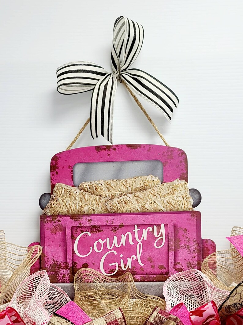 Country Girl rail, country Girl door hanger, farm truck rail, Farmhouse decor, home decor, AC Inspired Wreaths image 8