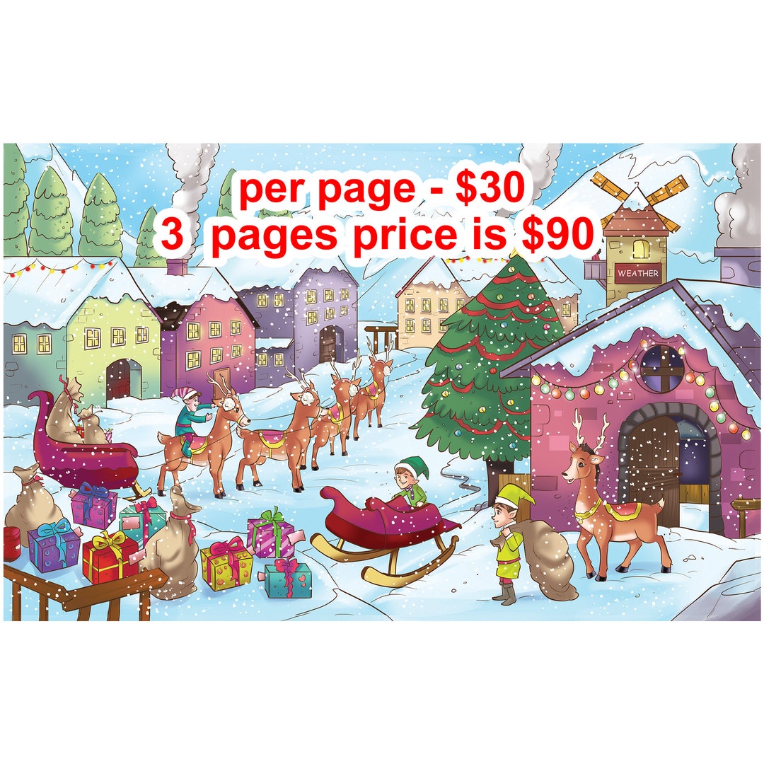 Buy Custom Christmas Children Book Illustration,full Package Custom
