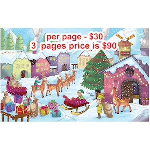 Illustration personnalisée de livre de Noël pour enfants, package complet, livre pour enfants personnalisé, éditeur, illustrateur, formateur