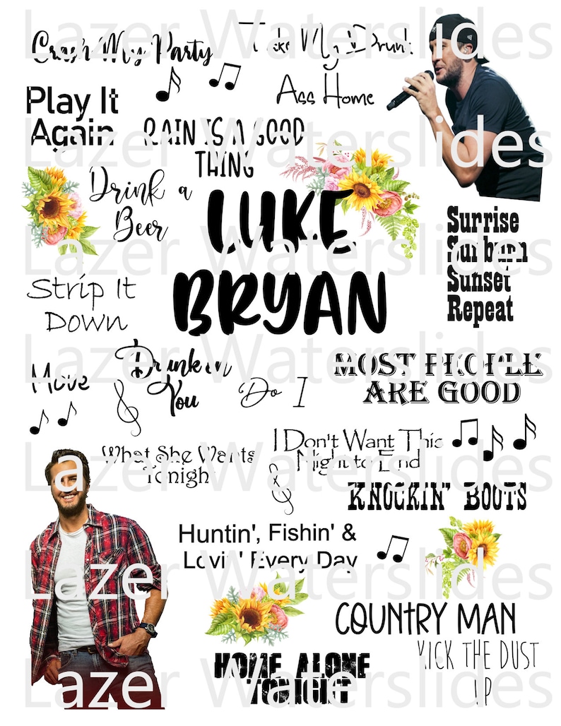 Luke Bryan Digital Download PNG File | Etsy