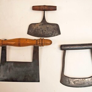 Antique Herb Choppers, Lot of 3,  Primitive Forged Iron, Farmhouse Find
