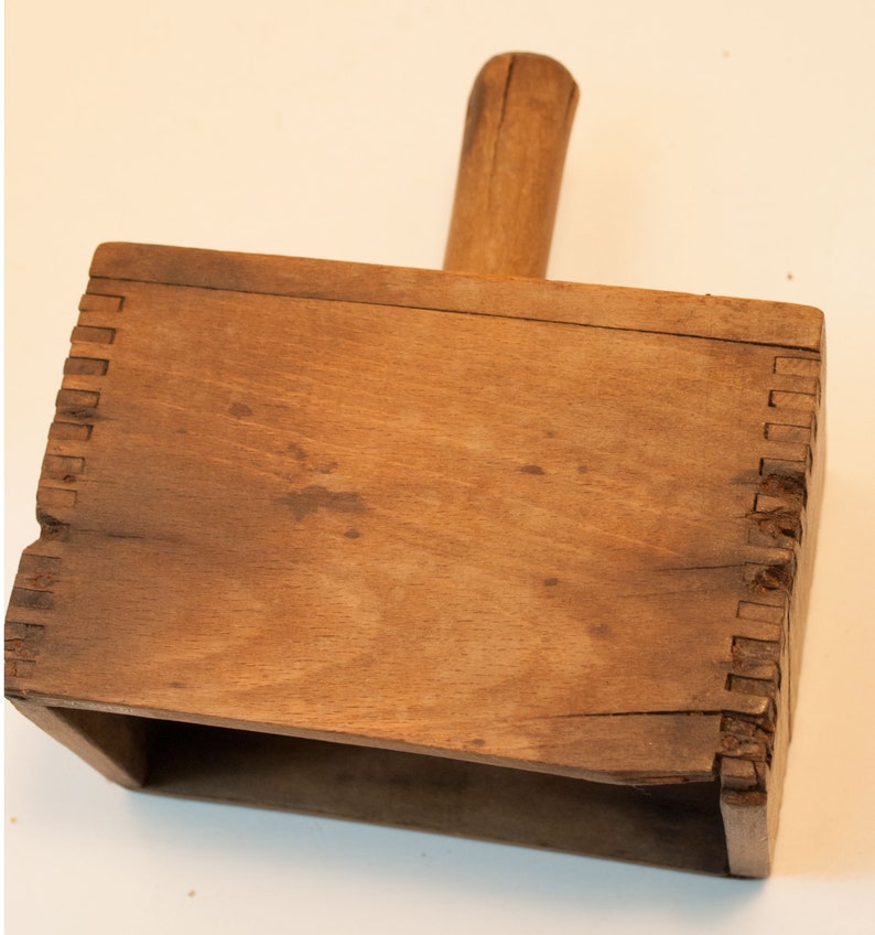 Antique Butter Mold Press Wooden Dovetail Joints Carved Etsy
