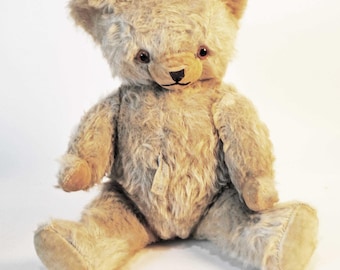 Vintage White Mohair Teddy Bear Knickerbocker Tag, Animals of Distinction, 15-1/2”