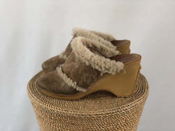 Shearling Suede Clogs Size 7.5 | 70s vibes | Handm