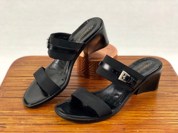 Donald J Pliner Leather Elastic Sandal Vintage Donald J Pilner Made In Spain
