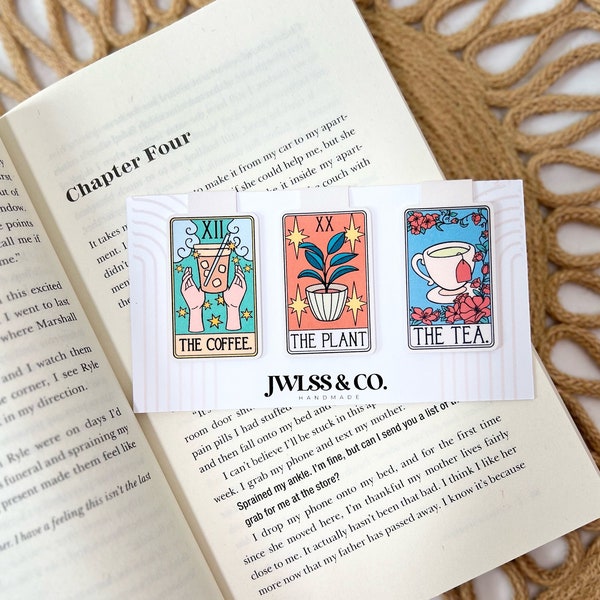 Tarot Card Magnetic Bookmarks Coffee Plant Lady Tea Book Lover Gift Handmade Book Accessories Page Marker