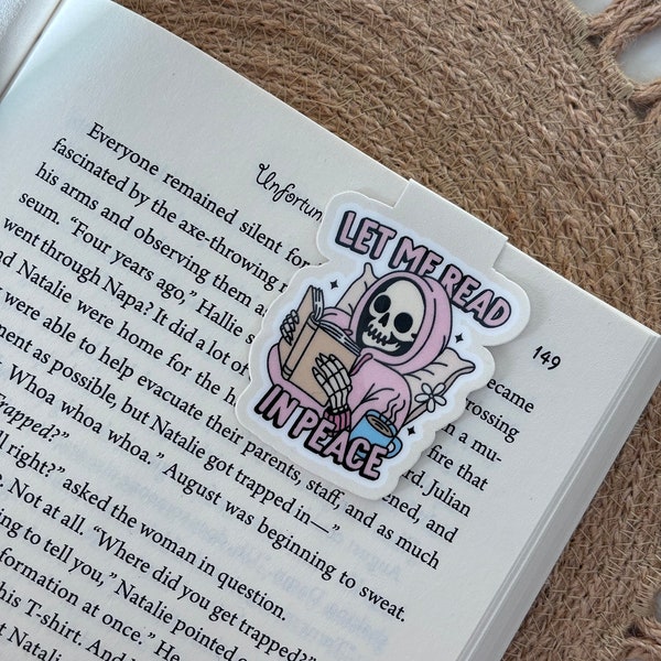 Skeleton Let Me Read In Peace Magnetic Bookmarks Gift Handmade Book Accessories Page Marker