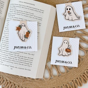 Magnetic Bookmarks Cute Boho Ghosts Halloween Gift Handmade Book Accessories Page Marker