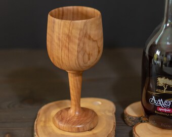 Verre à boire en bois d’olive | Verre à vin fait main