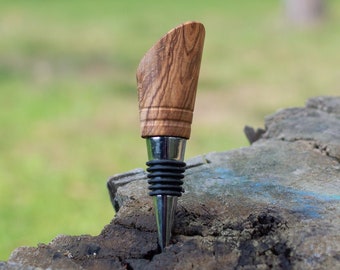 Weinverschluss aus Olivenholz | Elegante Handgemachte Flaschen Stopper