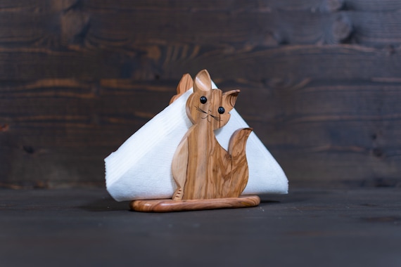Olive wood shop napkin holder