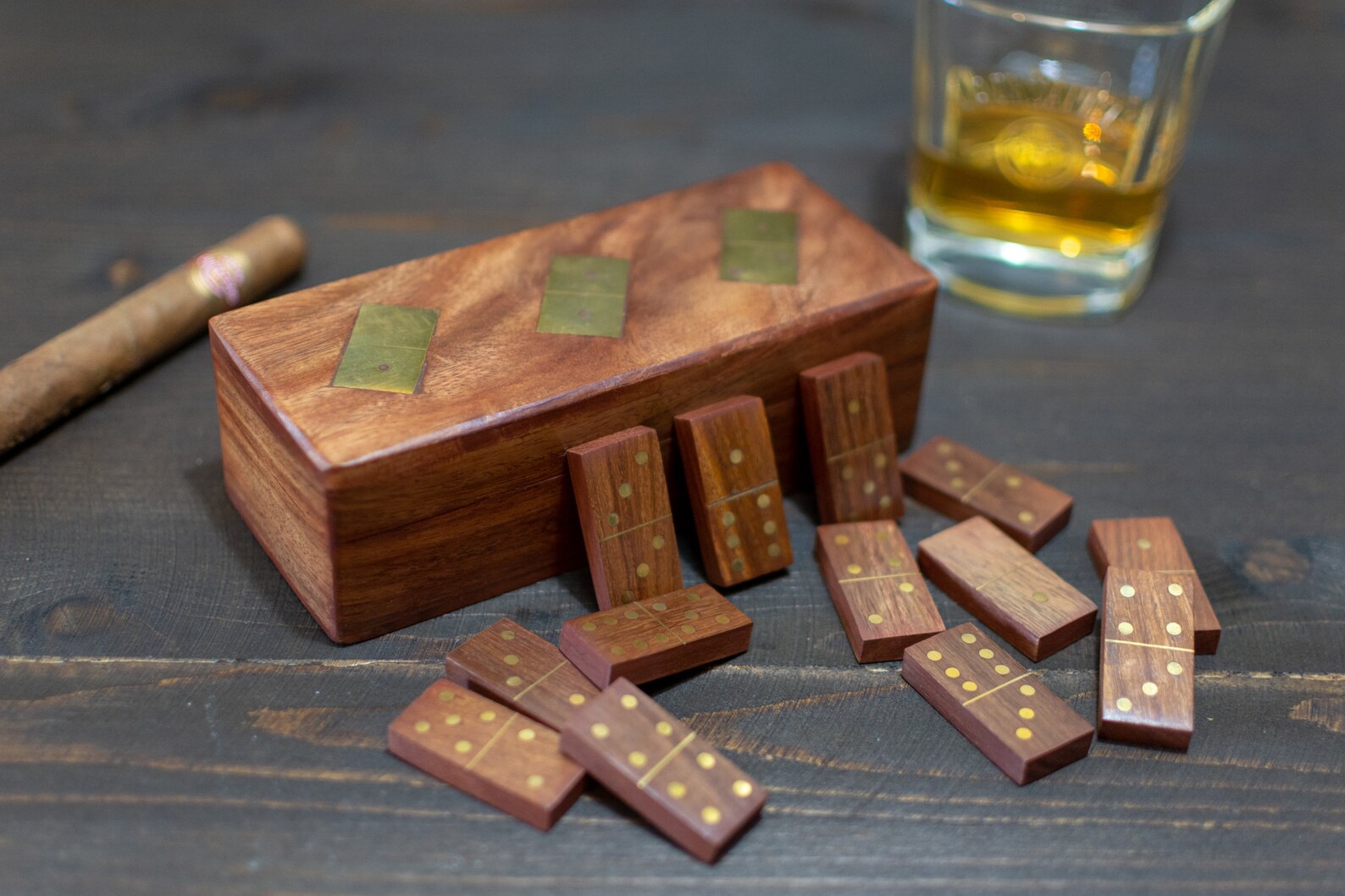 Handmade Wooden Domino Box | Wooden Dominoes - Etsy