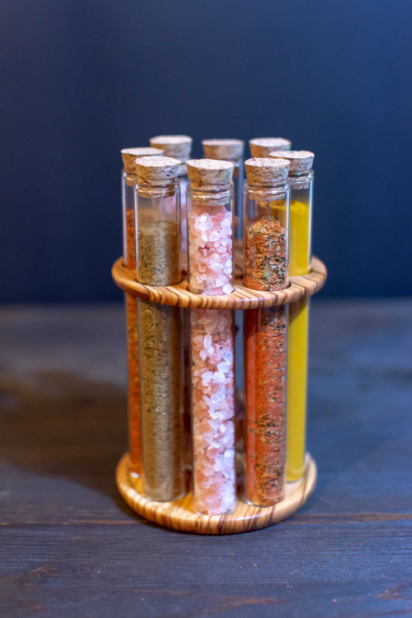 Wooden Round Spice Rack Made of Olive Wood Handmade Wooden - Etsy