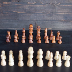 Wooden Chess Pieces Box Set | Wooden Drawer Storage Chess Box