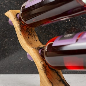 Olivewood Wine Stand | Handcrafted Wine Bottle Holder