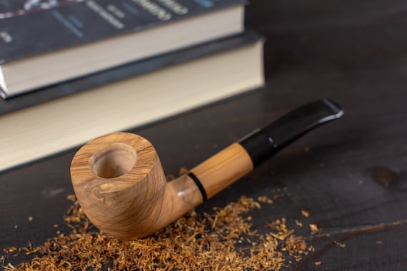 olive wood tobacco pipe Dirk Heinemann Sandblast Tomato with Ivorite  Blue Room Briars Olive wood smoke pipe/SP1E -