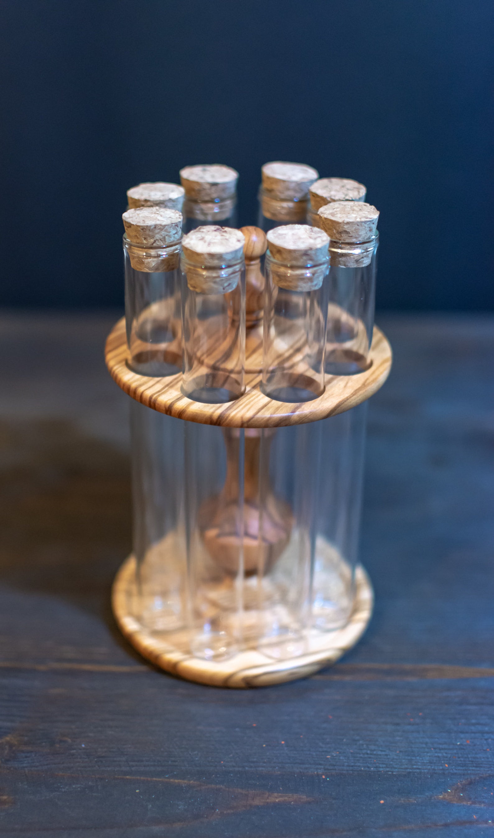 Wooden Round Spice Rack Made of Olive Wood Handmade Wooden - Etsy