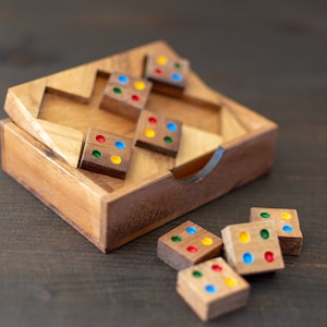 Wooden Color Match Game | Handmade Color Match Puzzle with Squares