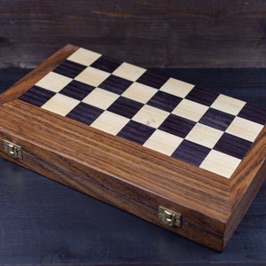 Unique PalissandreWood Backgammon and Chess Board Game Set - Medium Size - Handmade Gifts