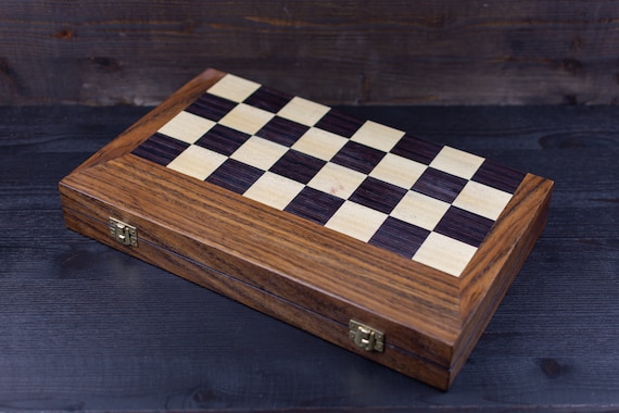 Unique Olive Wood Backgammon and Chess Board Game Set Medium