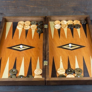 Unique Mahagony Backgammon Board Game Set - Large Size - Gifts