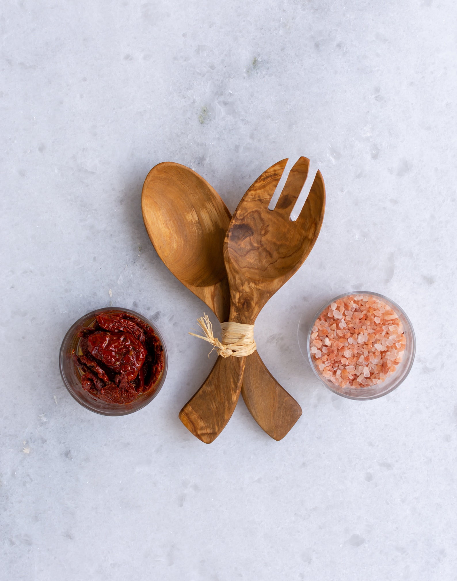 Handmade Olive Wood Salad Servers | Unique High Quality Kitchen Utensils
