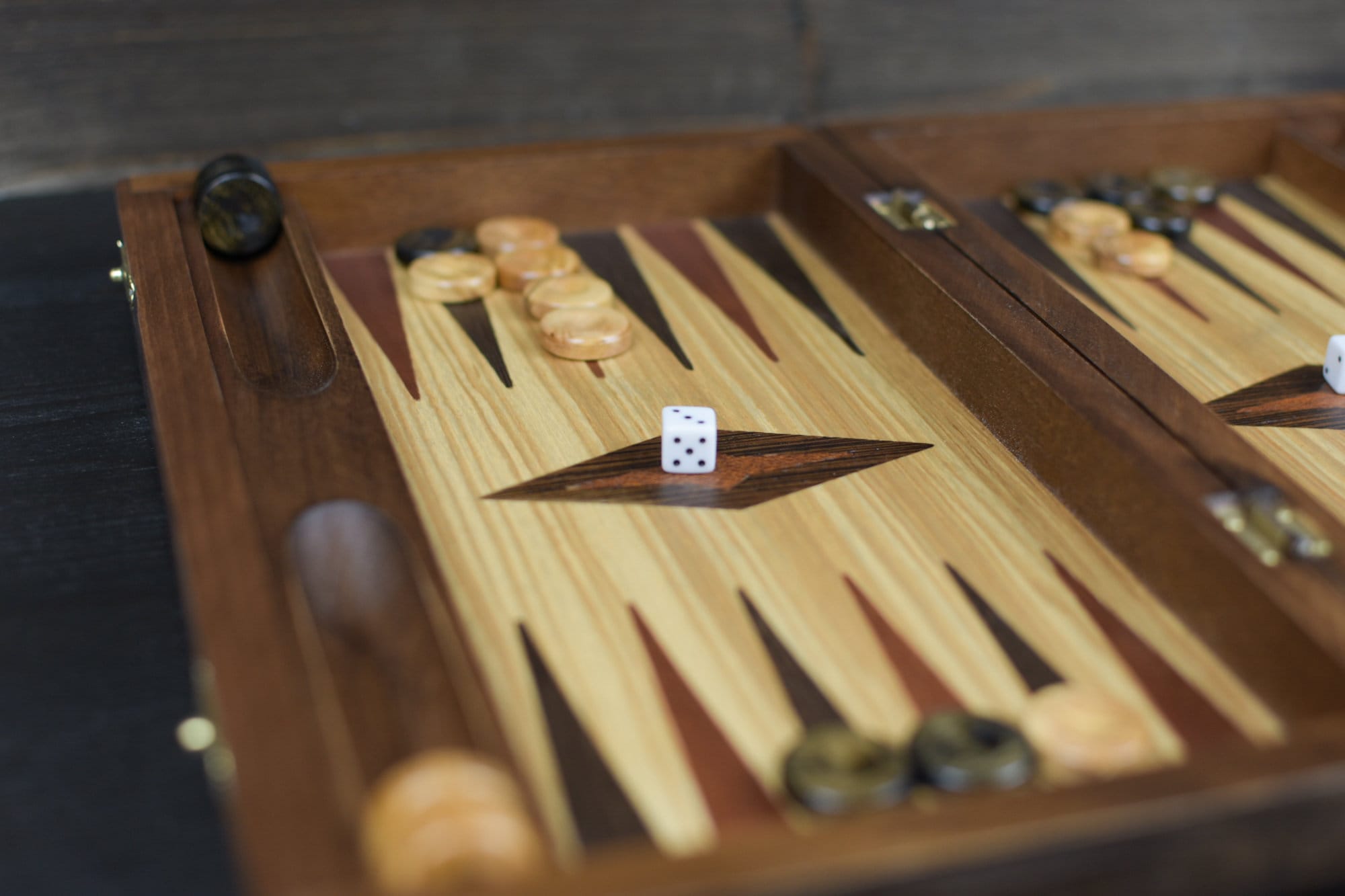 Unique Olive Wood Backgammon and Chess Board Game Set Medium