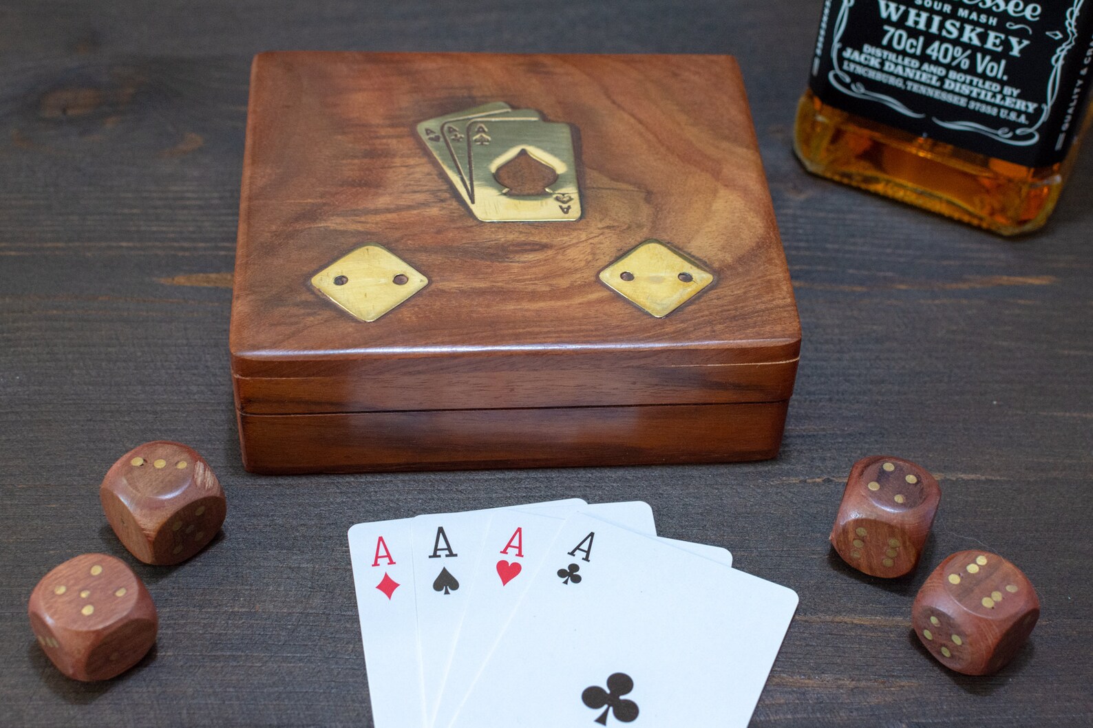 Wooden Box for Playing Cards Card Box & Dice Set Handmade Etsy