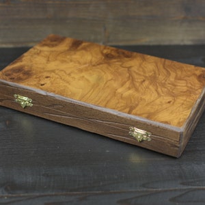 Olivewood Backgammon set | Wooden Handmade Greek Tavli Small size | Gifts