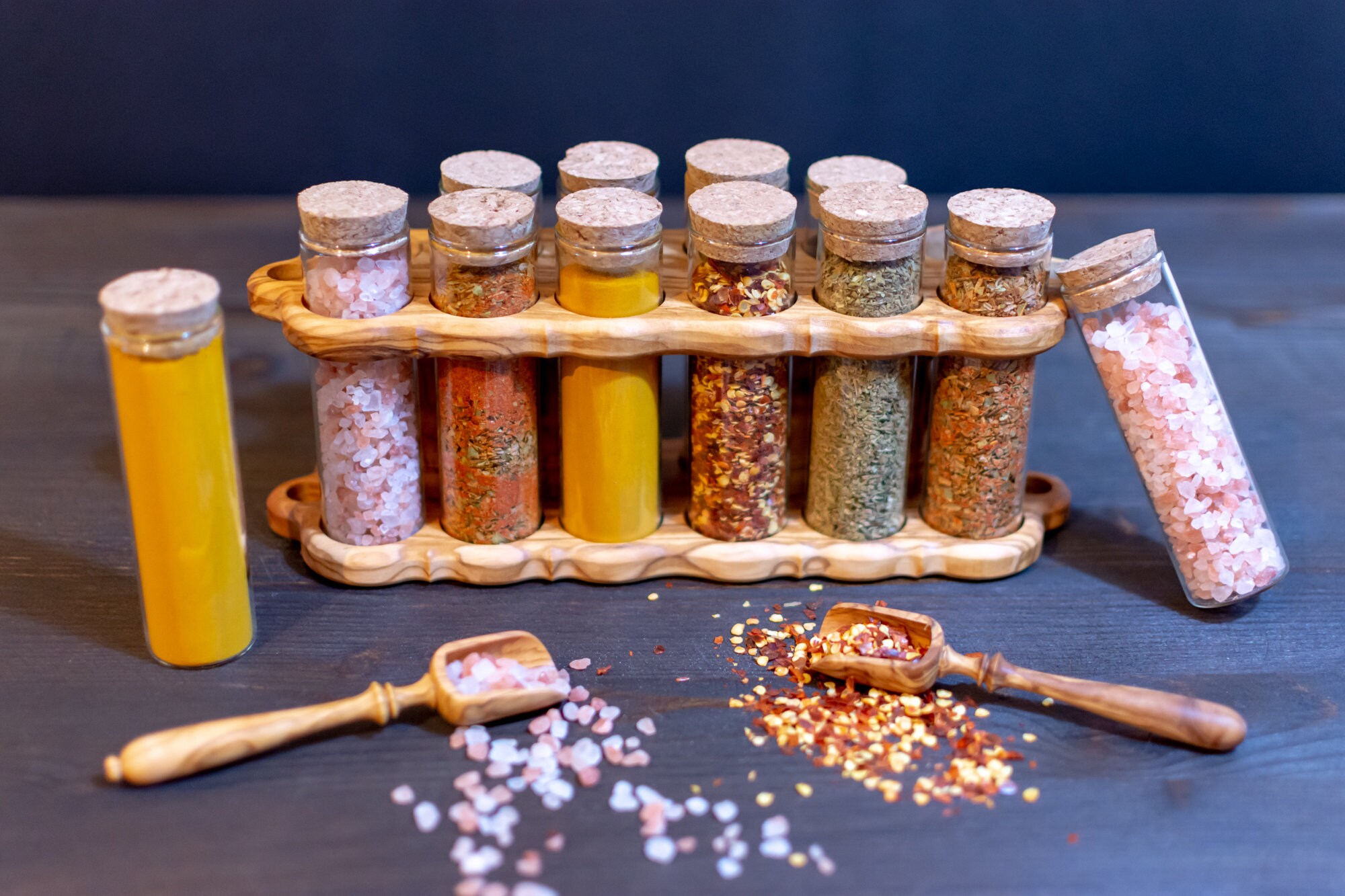 Paletta Per Sale E Spezie In Legno Di Ulivo - Realizzata A Mano, Design Naturale E Resistente - Foto 3