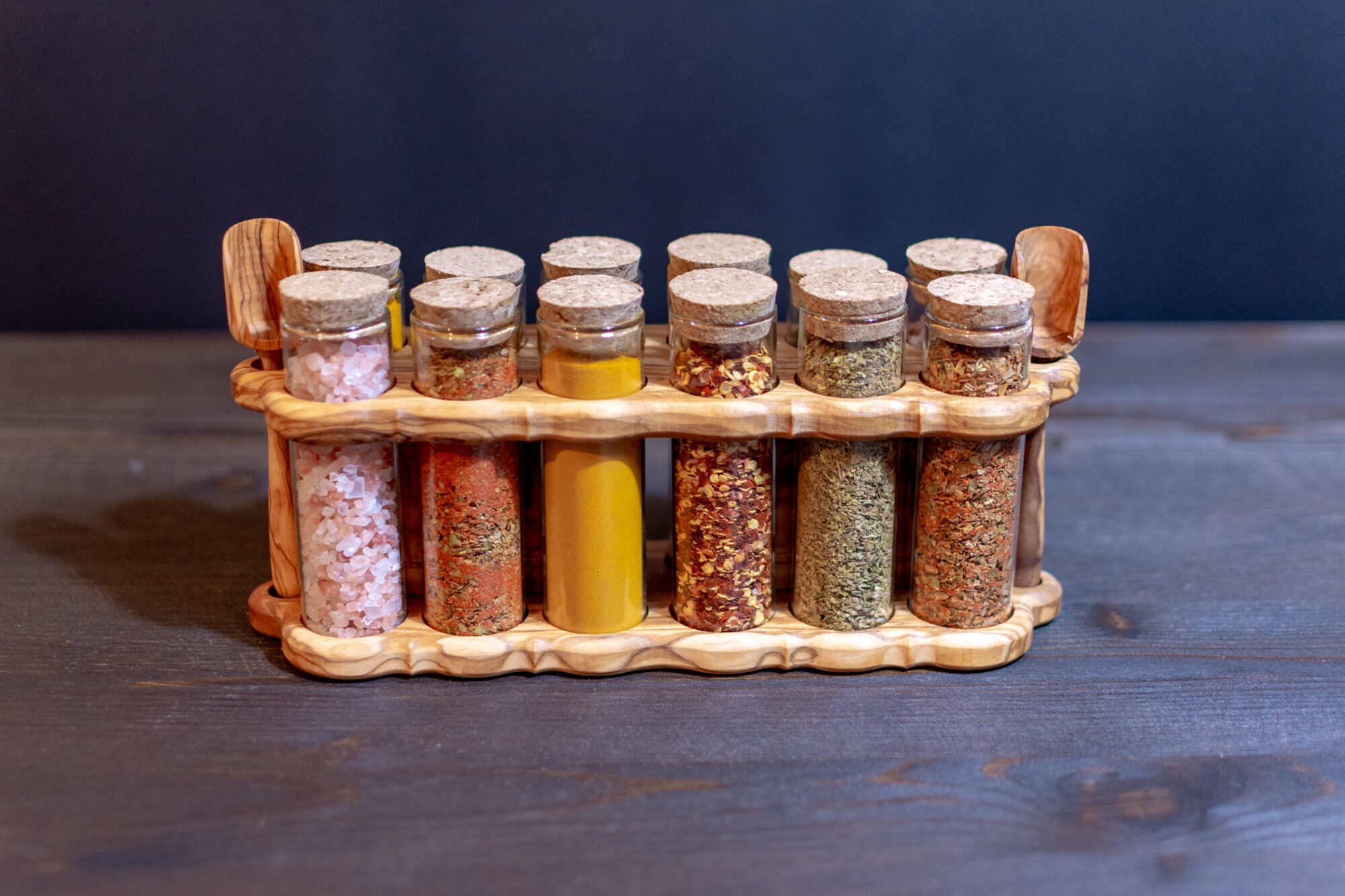 Personalized Spice Box Organizer Wooden Box, Spice Rack, Storage Box,  Decorative Box With 18 Test Tubes for Spice Organization 