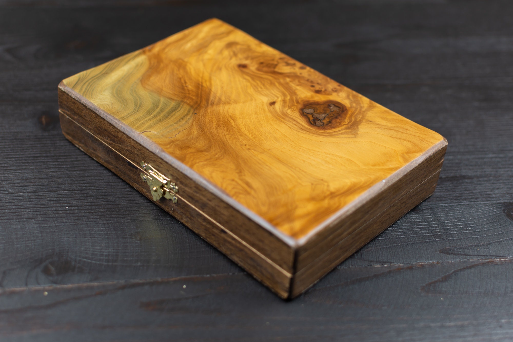 Premium Series Old Olivewood Backgammon Board Game Set | Unique Wooden Handmade Greek Tavli Mini size | Gifts