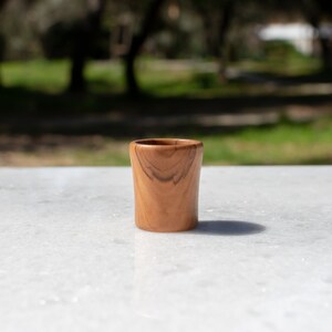 Wooden Shot Glass Made From Olive Wood Handmade shot for tsipouro image 2