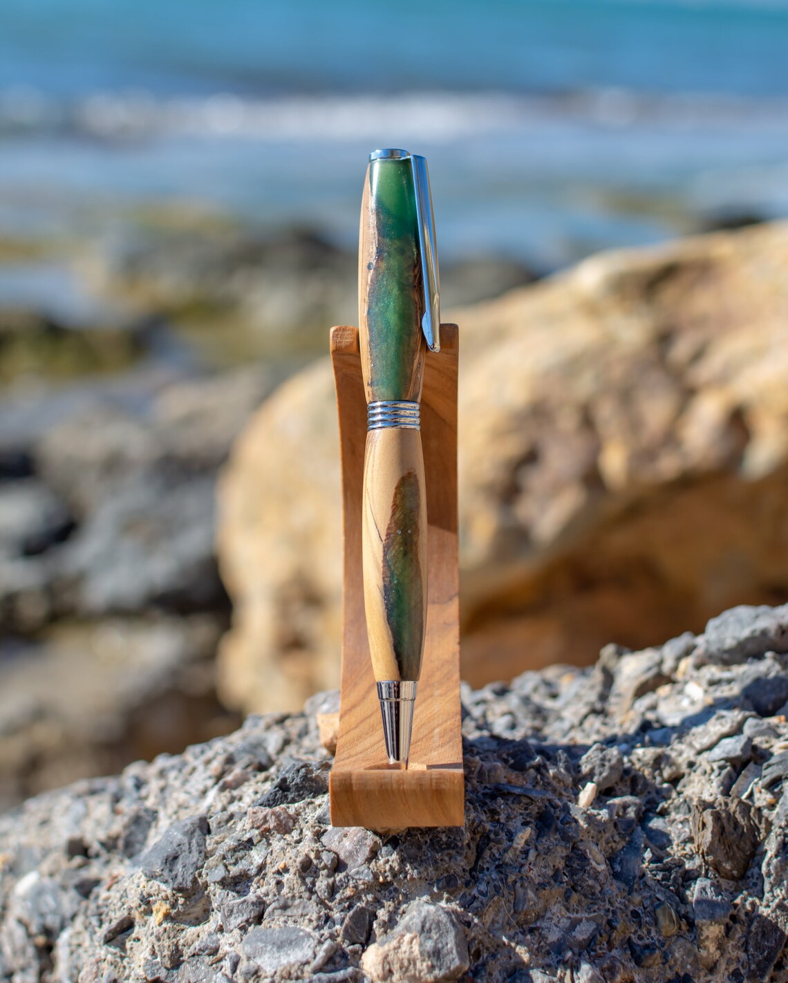Handmade Olive Wood Pen With Epoxy Resin Gifts Etsy