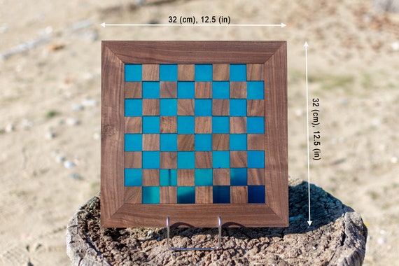 Wood and Resin Chess Set Handmade