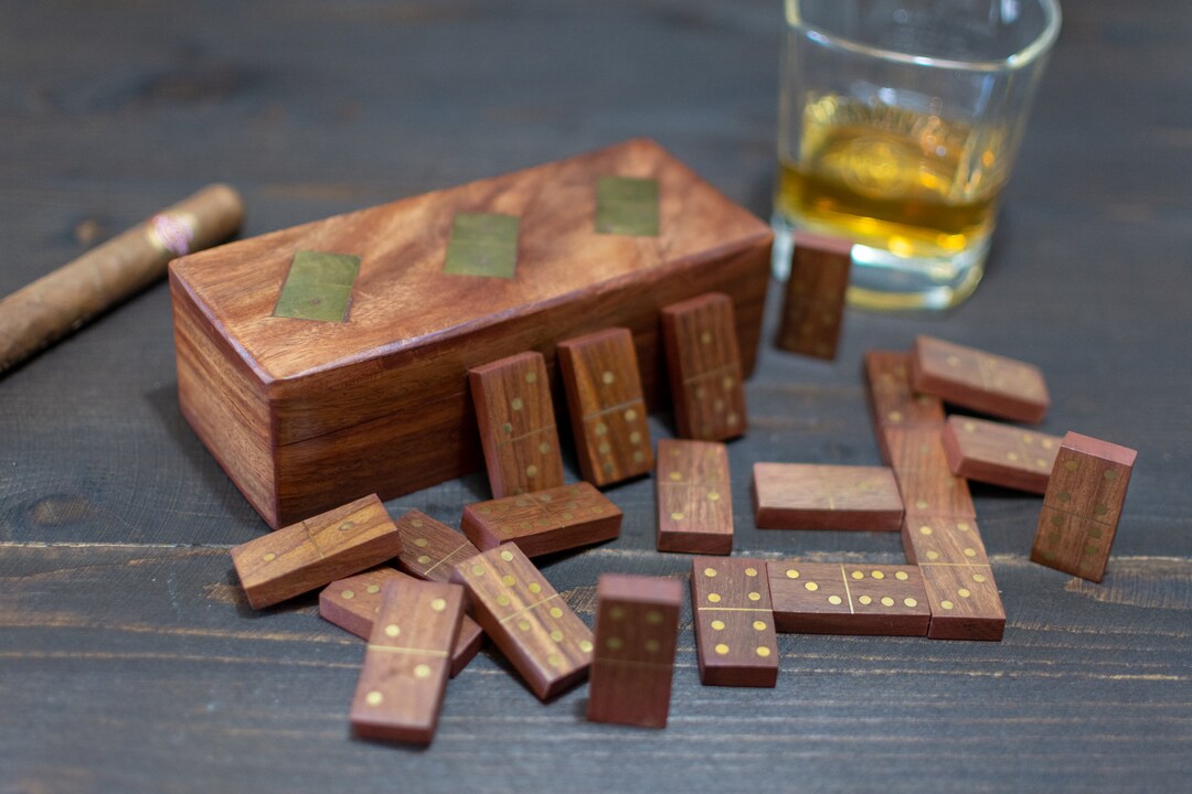 Handmade Wooden Domino Box | Wooden Dominoes - Etsy